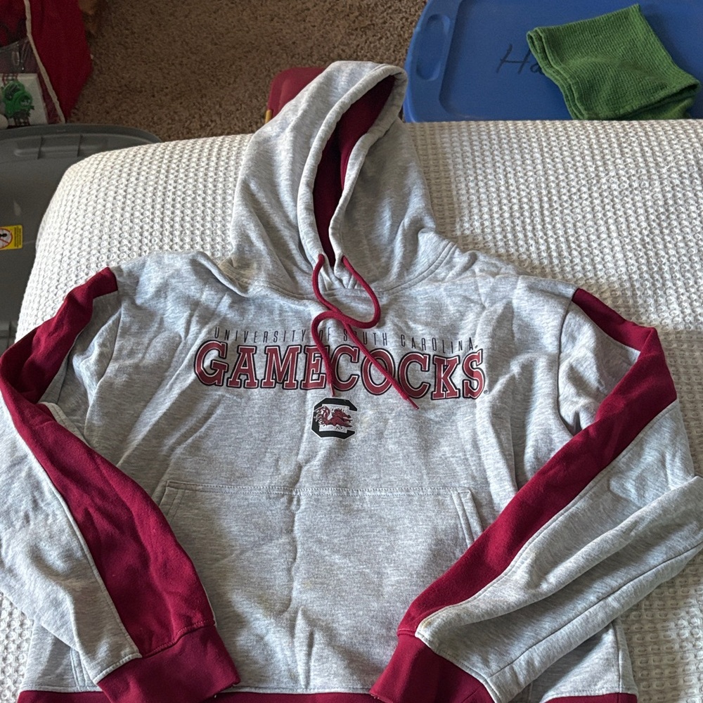 Gray and Red Gamecocks Hoodie